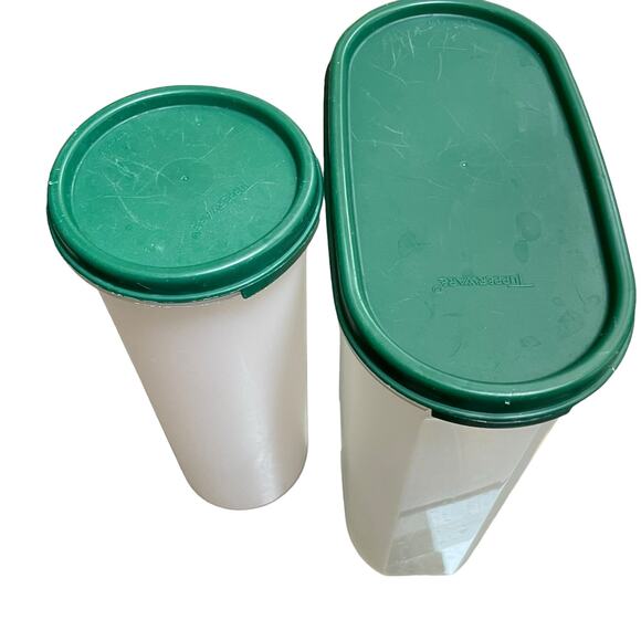 Tupperware Modular Mates Food Storage Container #4 Hunter Green 1614 1643 Lot x2 - Picture 2 of 13
